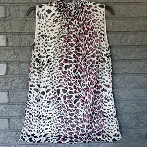 Sleeveless Animal Print Blouse